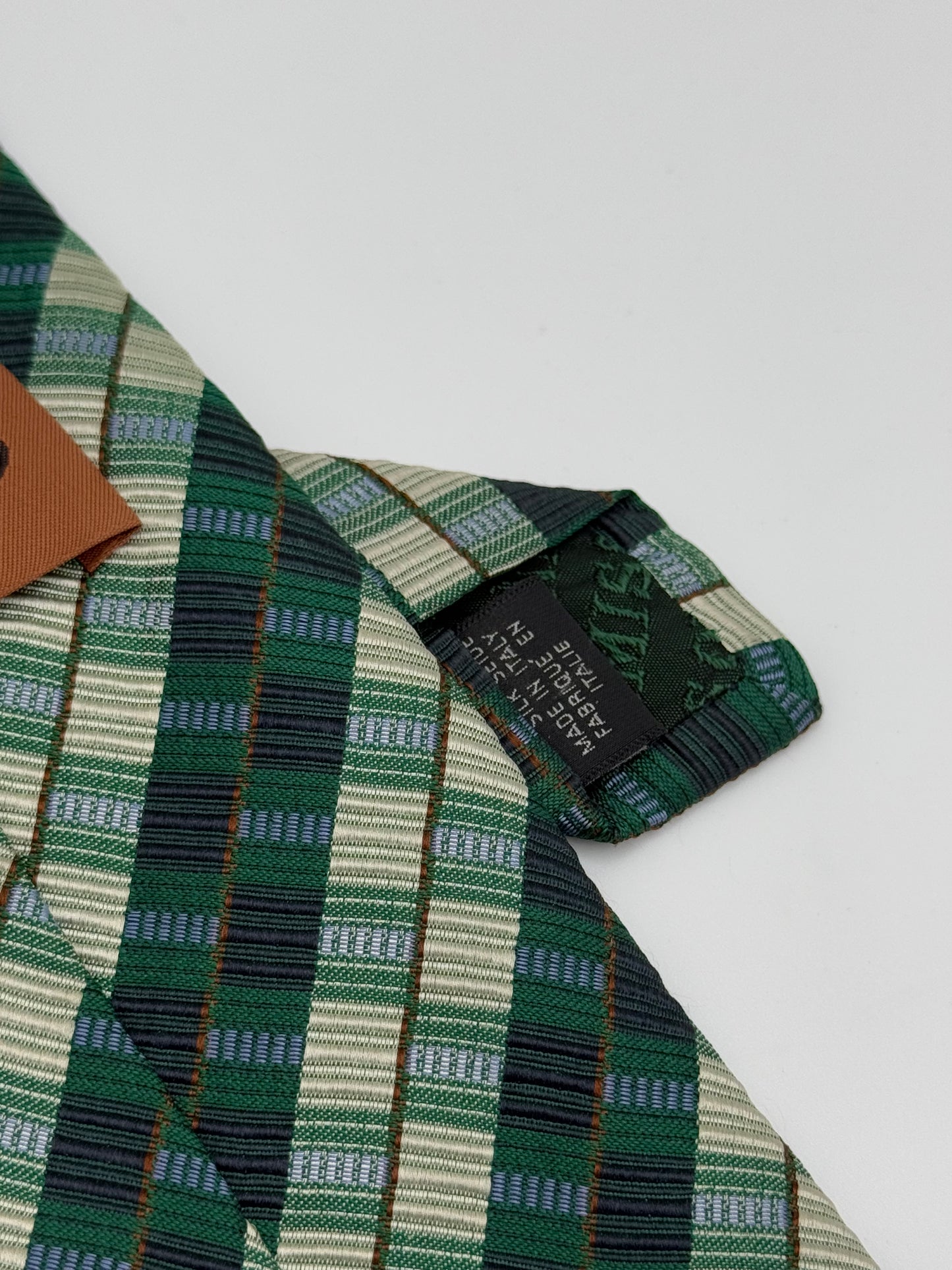 Light and dark green silk tie Missoni