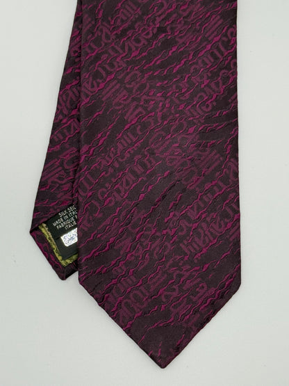 Black jacquard silk tie