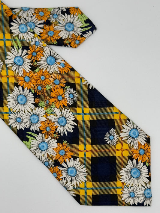 Black silk flower tie