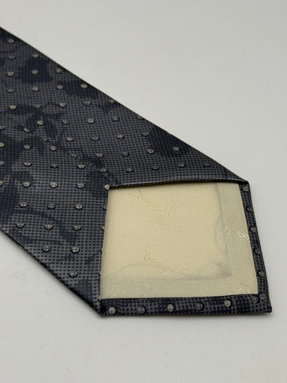 Grey polka-dot satin silk tie