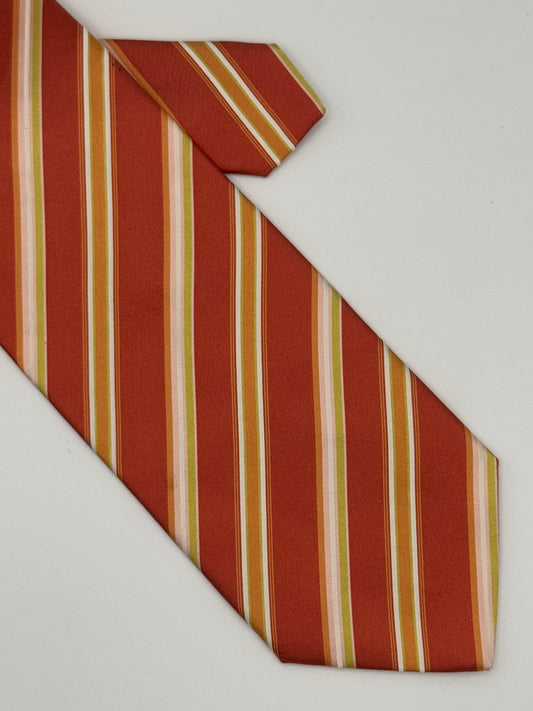 Orange silk regimental tie