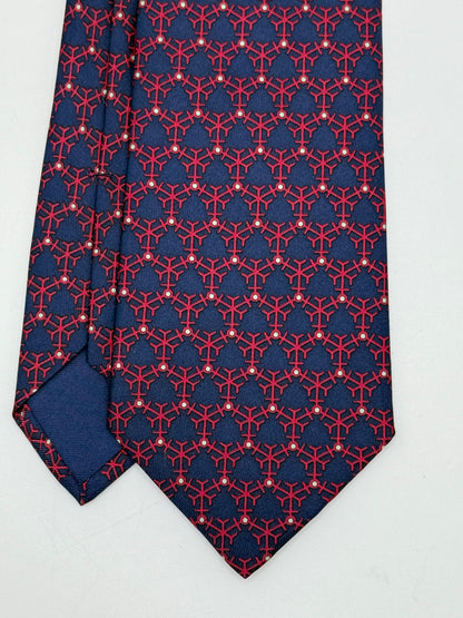 Dark blue twill silk tie