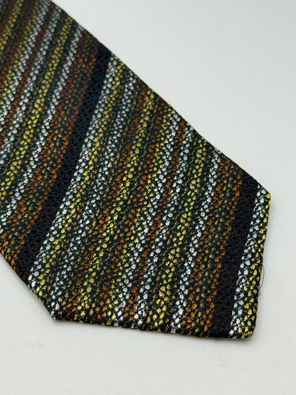 Multicolor stripes jacquard silk tie