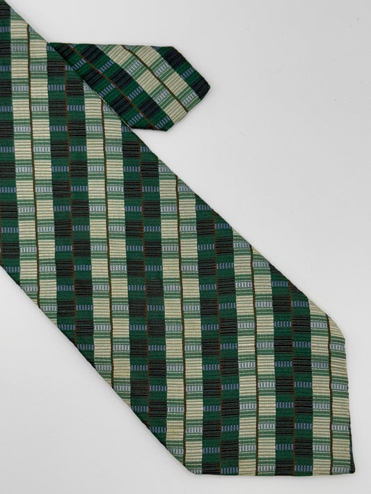 Light and dark green silk tie Missoni