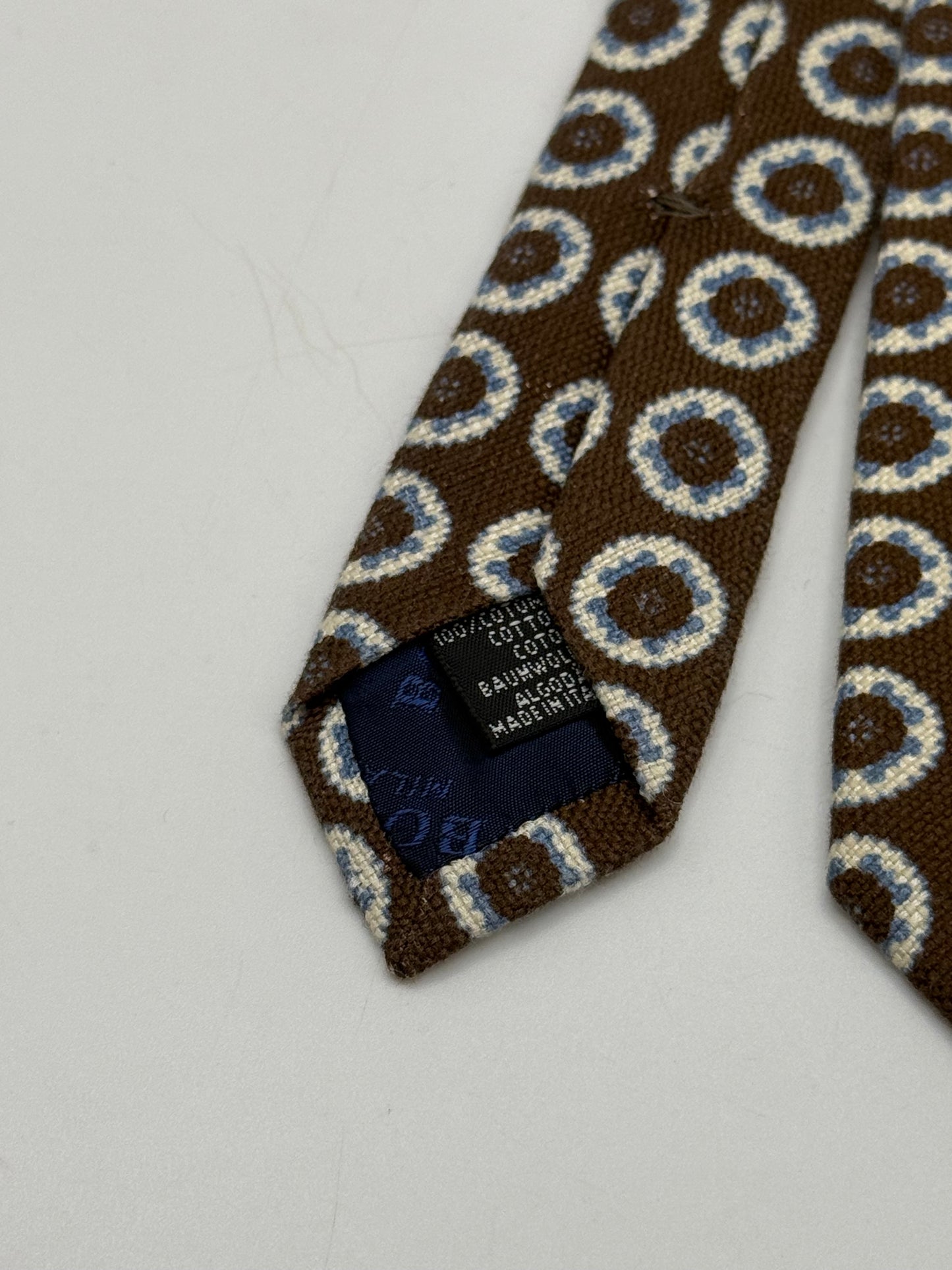 Brown cotton tie Geometric pattern