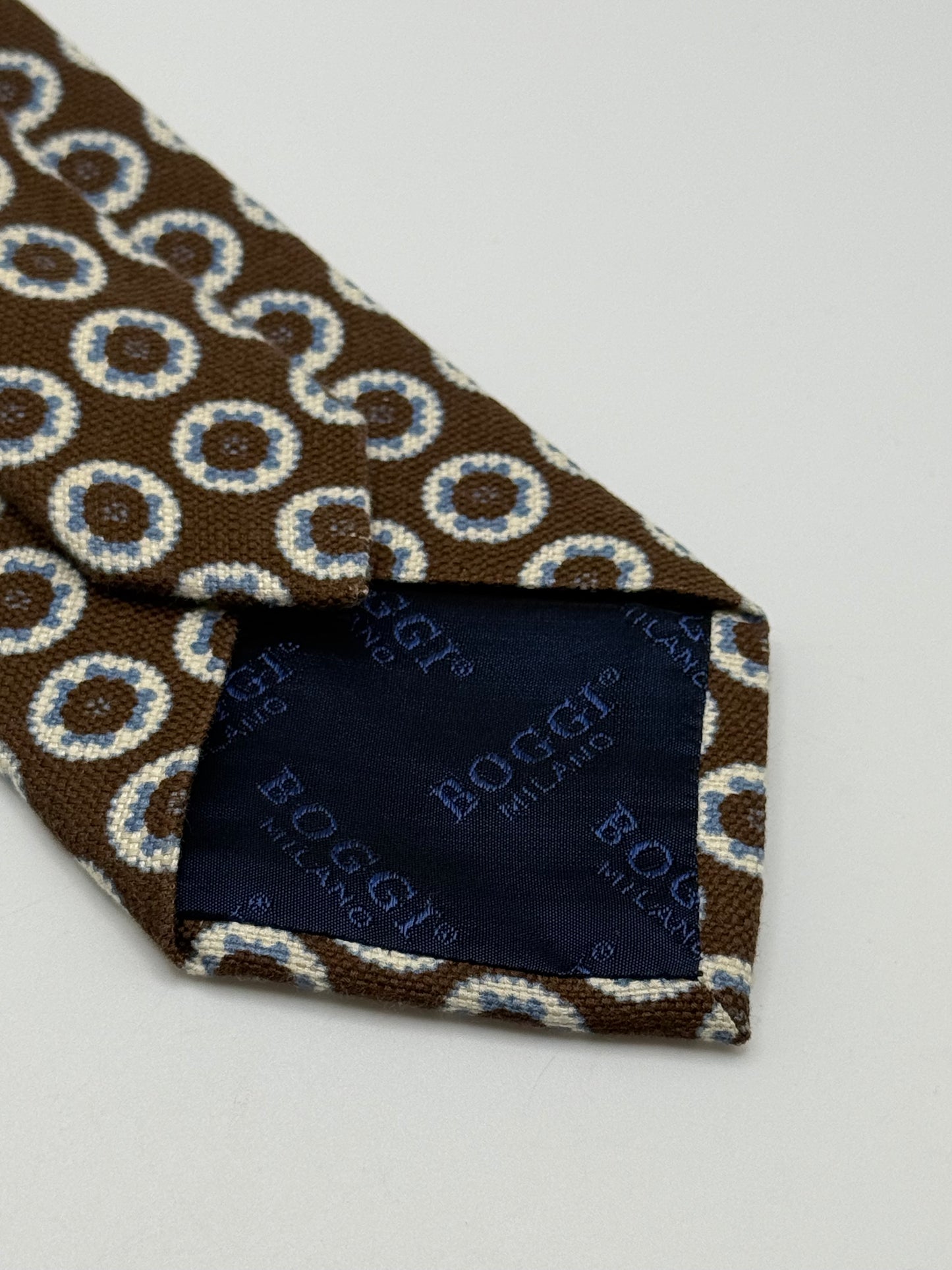 Brown cotton tie Geometric pattern