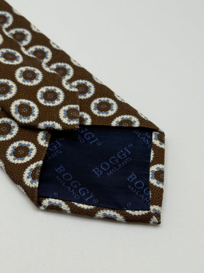 Brown cotton tie Geometric pattern