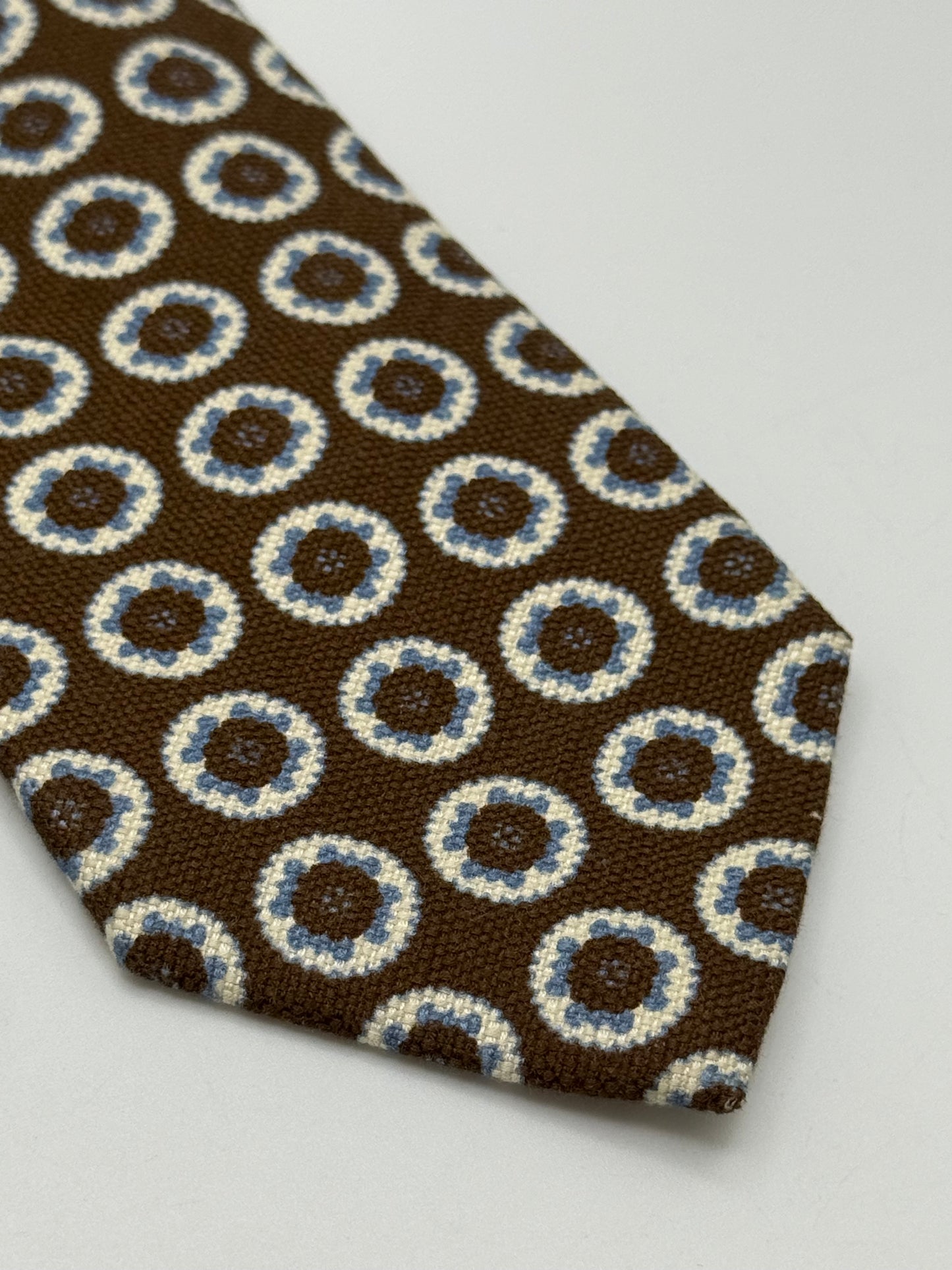 Brown cotton tie Geometric pattern