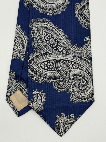 Blue paisley silk tie