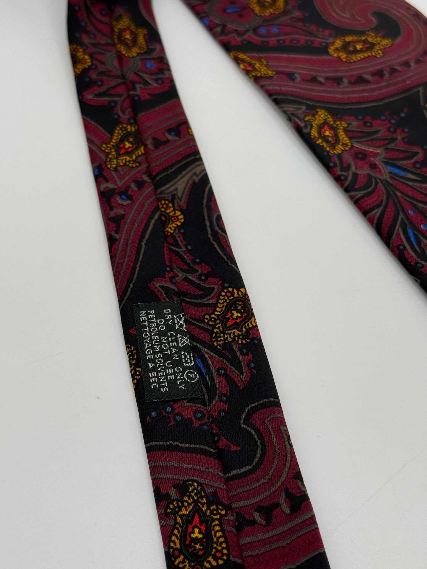 Black satin sili tie cashmere pattern
