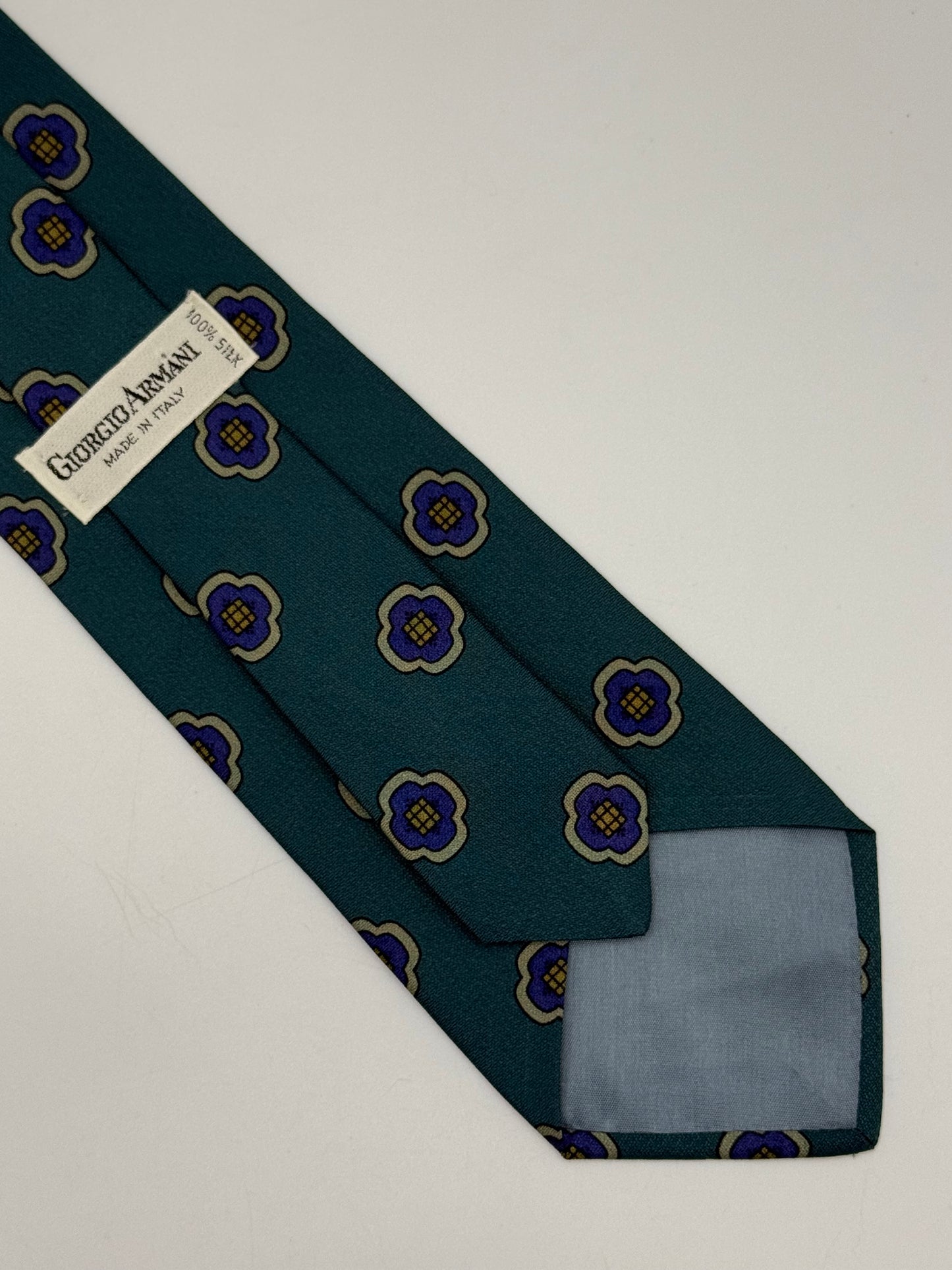 Petrol Blue silk tie geometric pattern