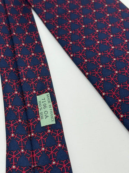 Dark blue twill silk tie