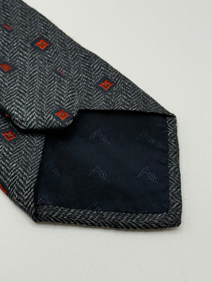 Grey silk and wool tie