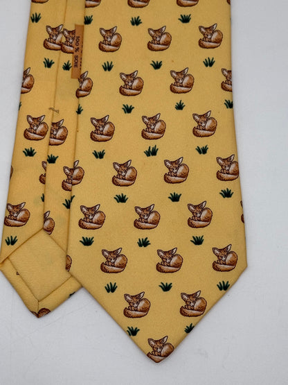 Yellow twill silk tie