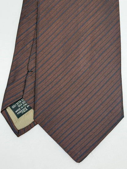 Brown jacquard silk tie