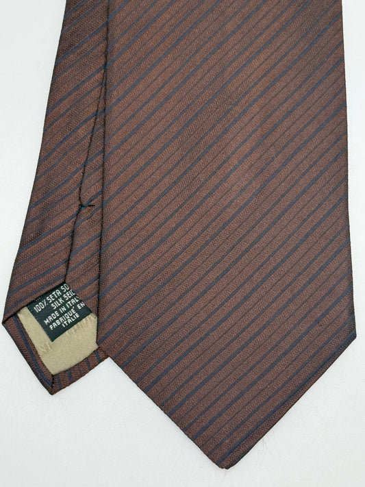 Brown jacquard silk tie