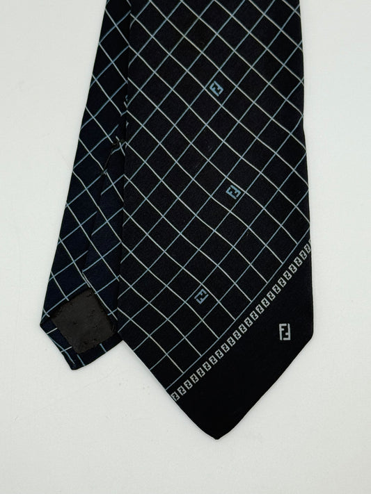 Dark blue silk tie