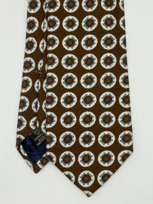 Brown cotton tie Geometric pattern