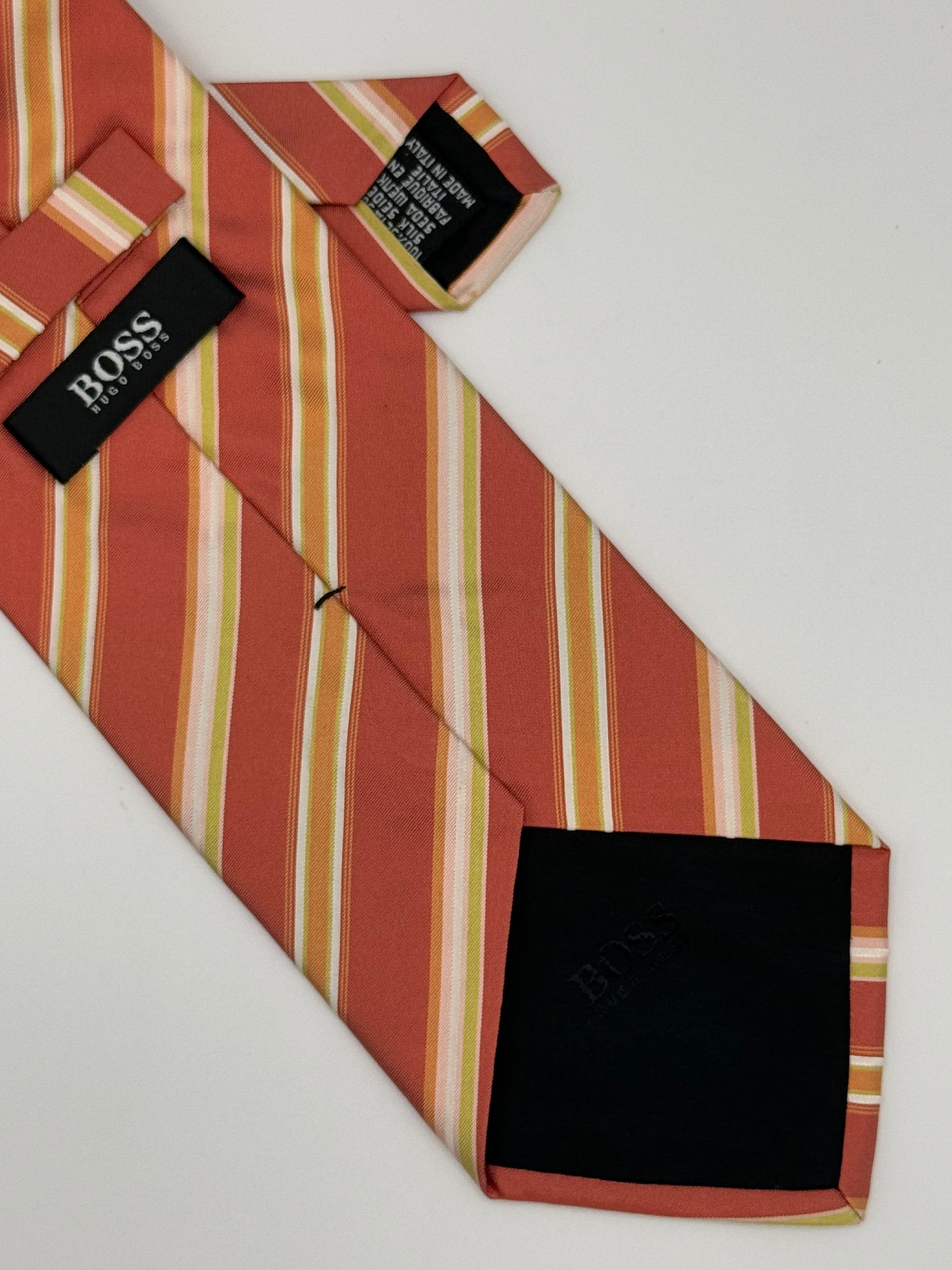 Orange silk regimental tie