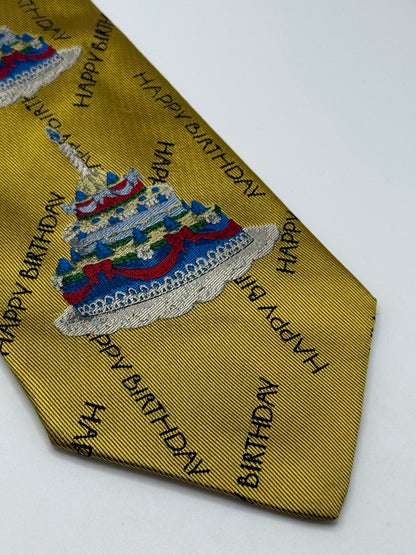 Gold twill silk tie
