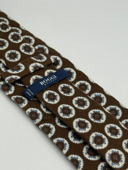 Brown cotton tie Geometric pattern