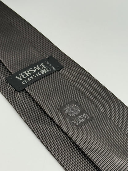 Grey jacquard silk tie