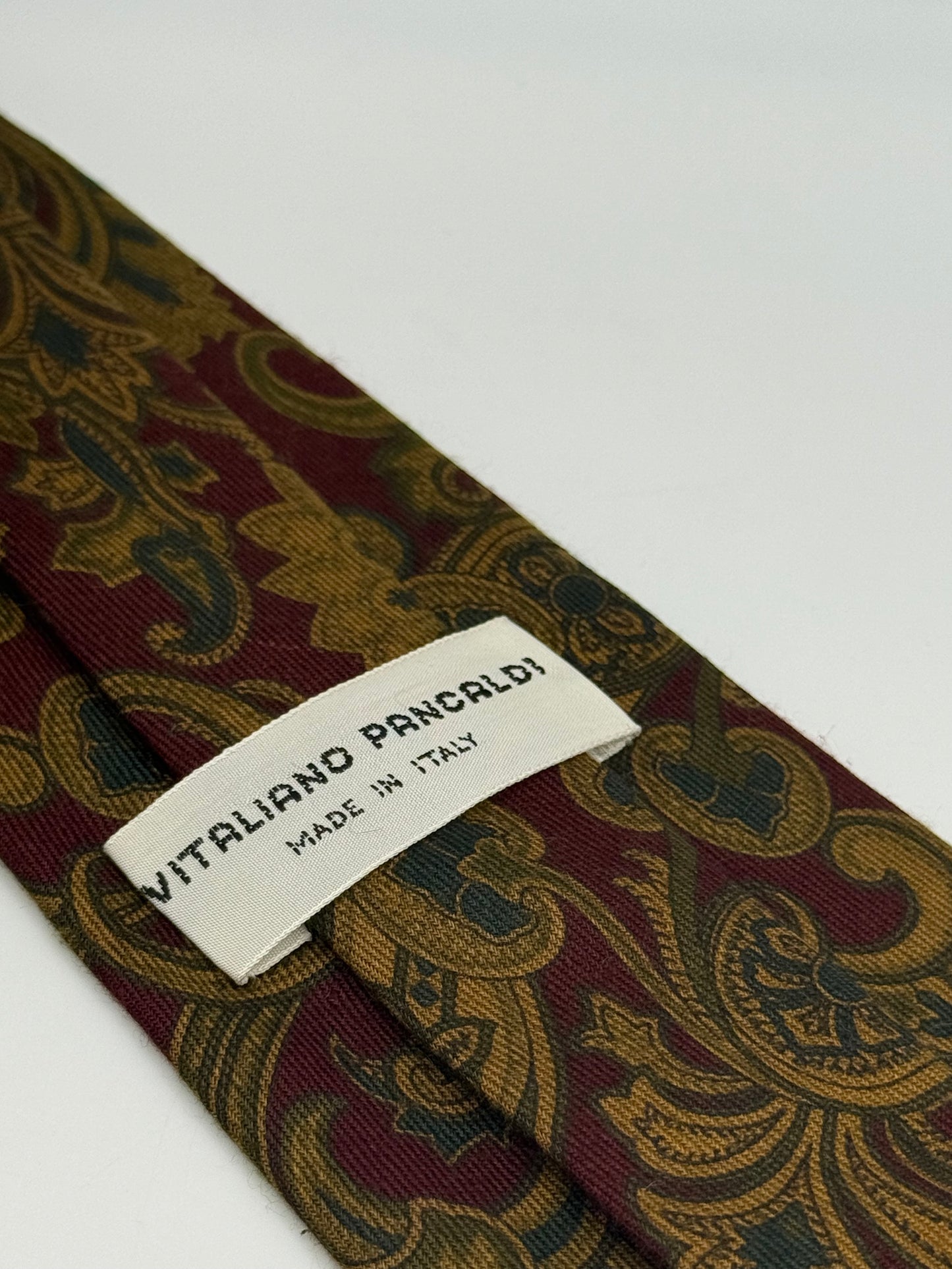 Burgundy twill cashmere and silk tie