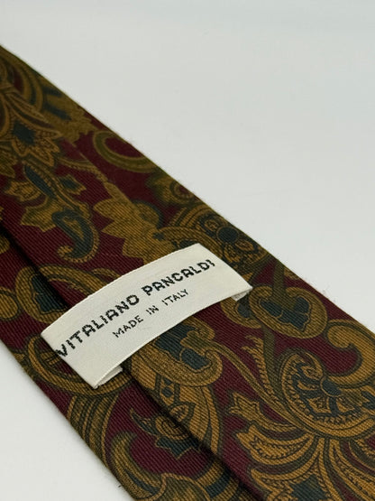 Burgundy twill cashmere and silk tie