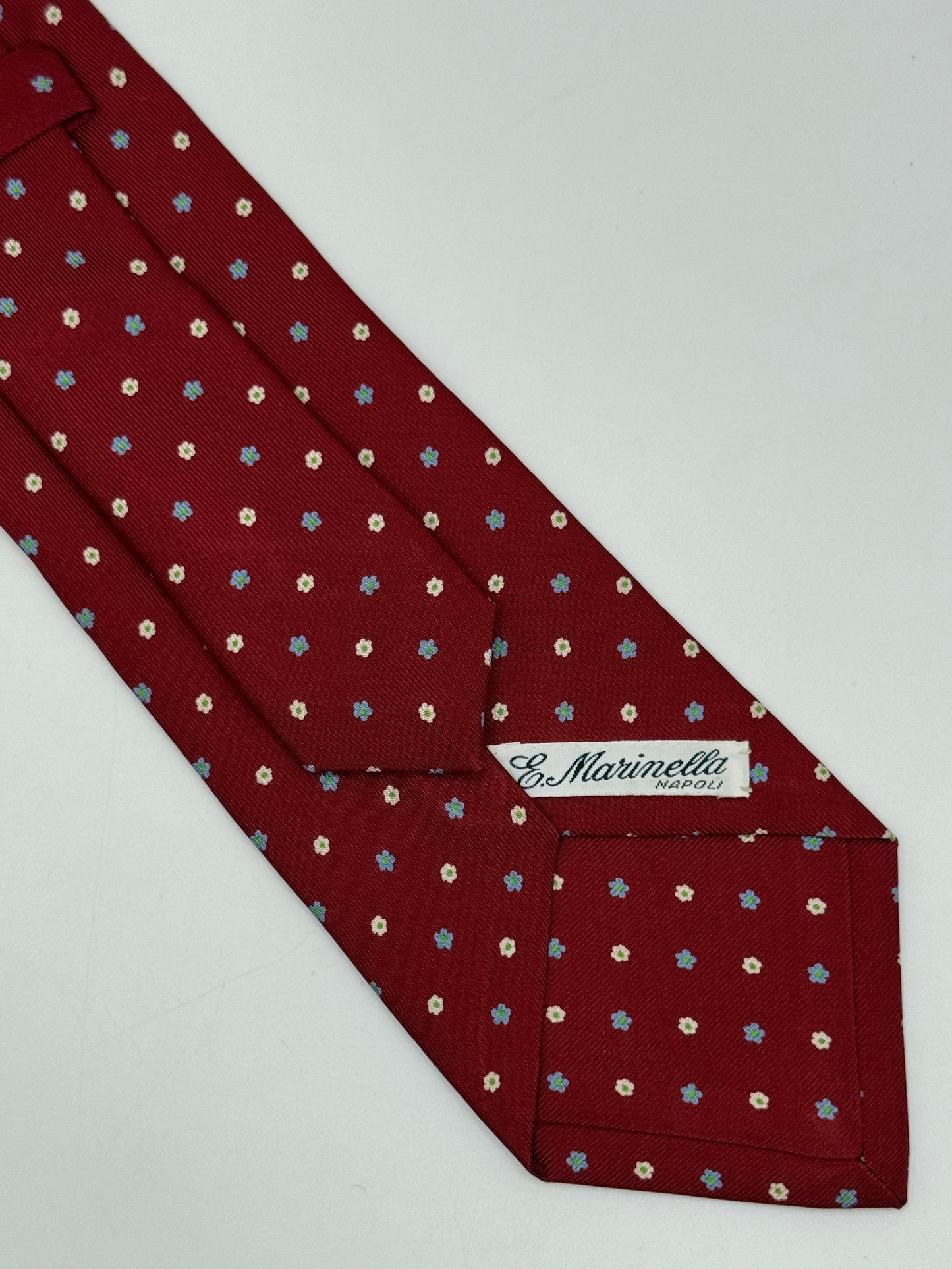 Burgundy polka-dot twill silk tie