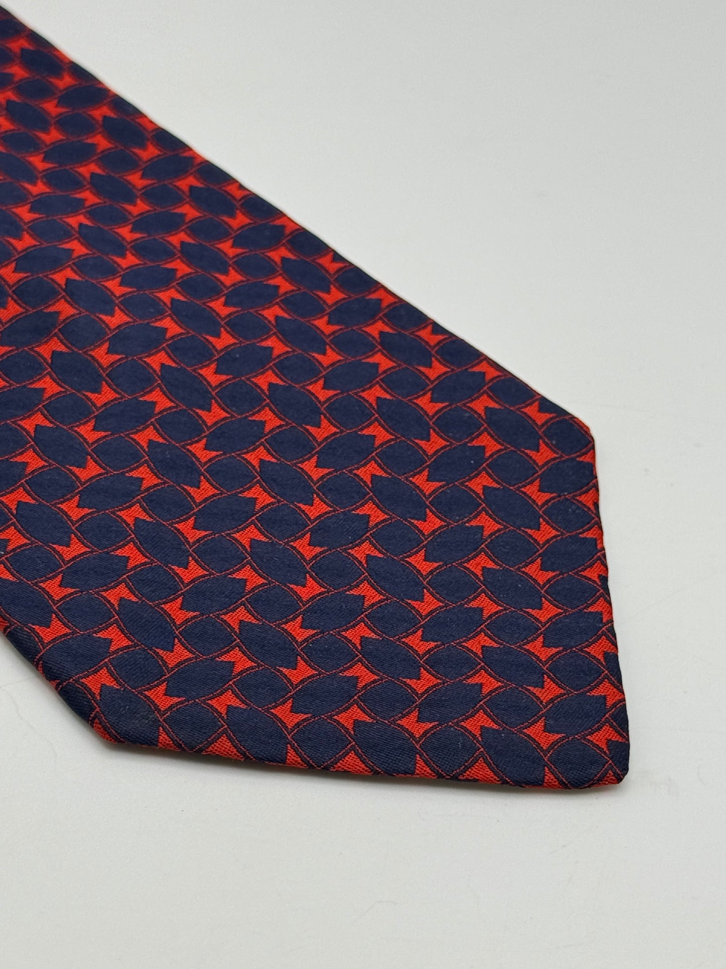 Dark blue and red silk tie