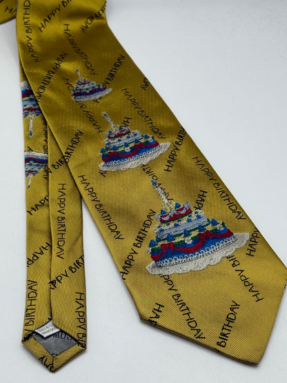 Gold twill silk tie