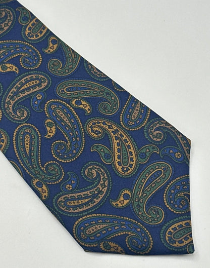 Paisley blu silk tie