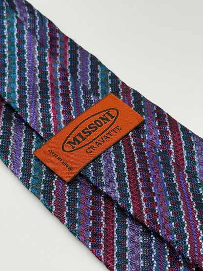 Multicor stripes jacquard silk tie