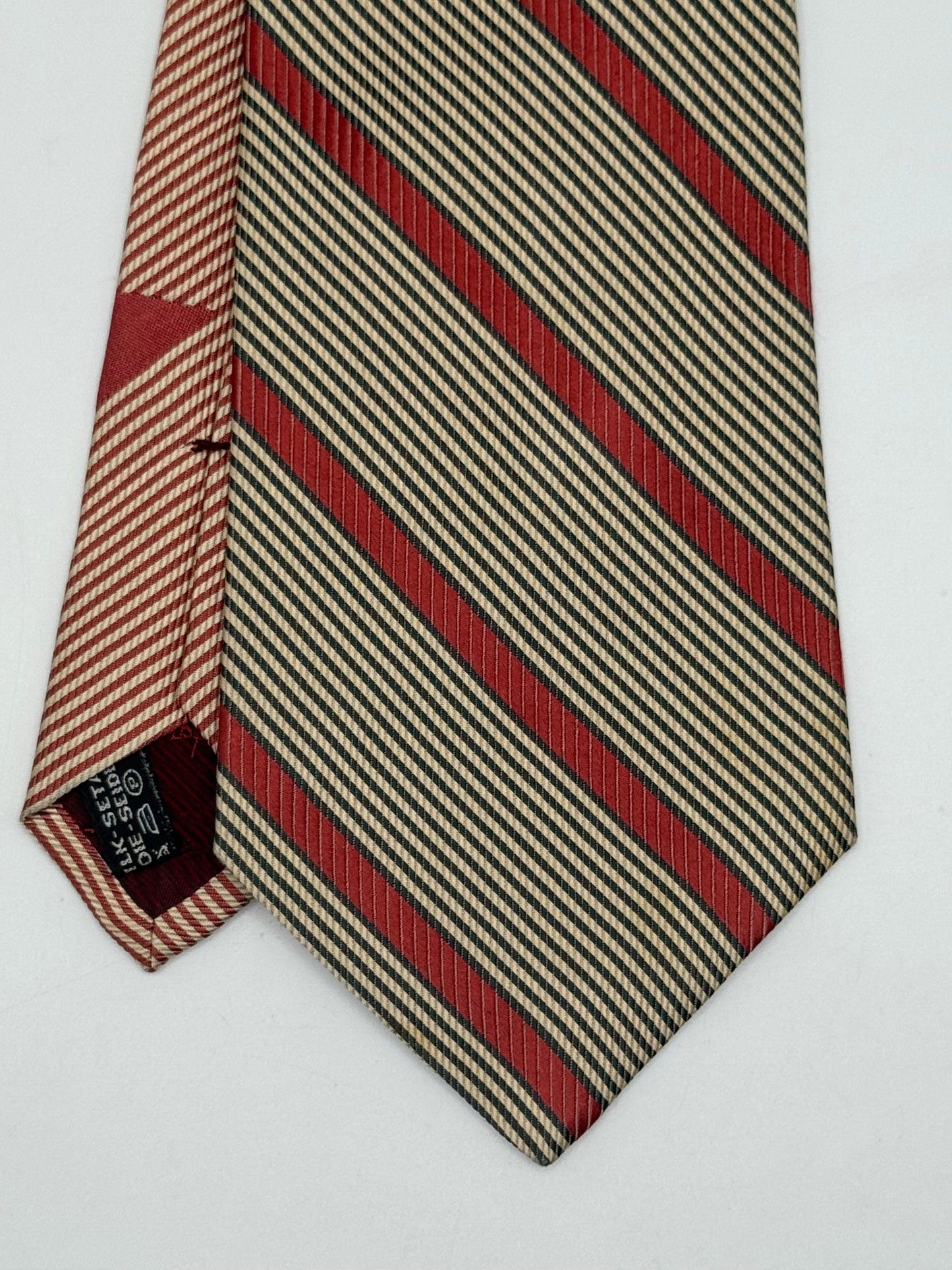 Jacquard silk tie whit stripes