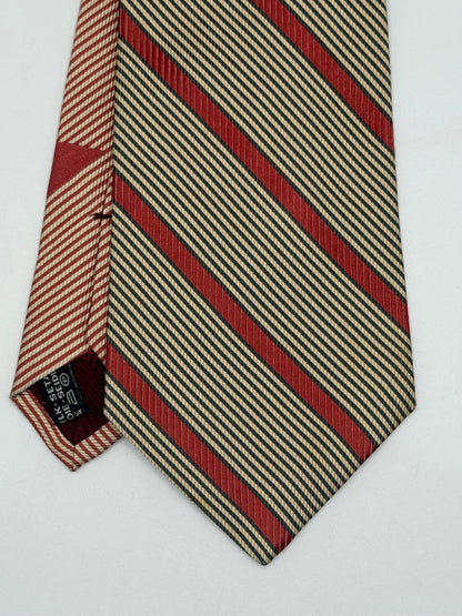 Jacquard silk tie whit stripes