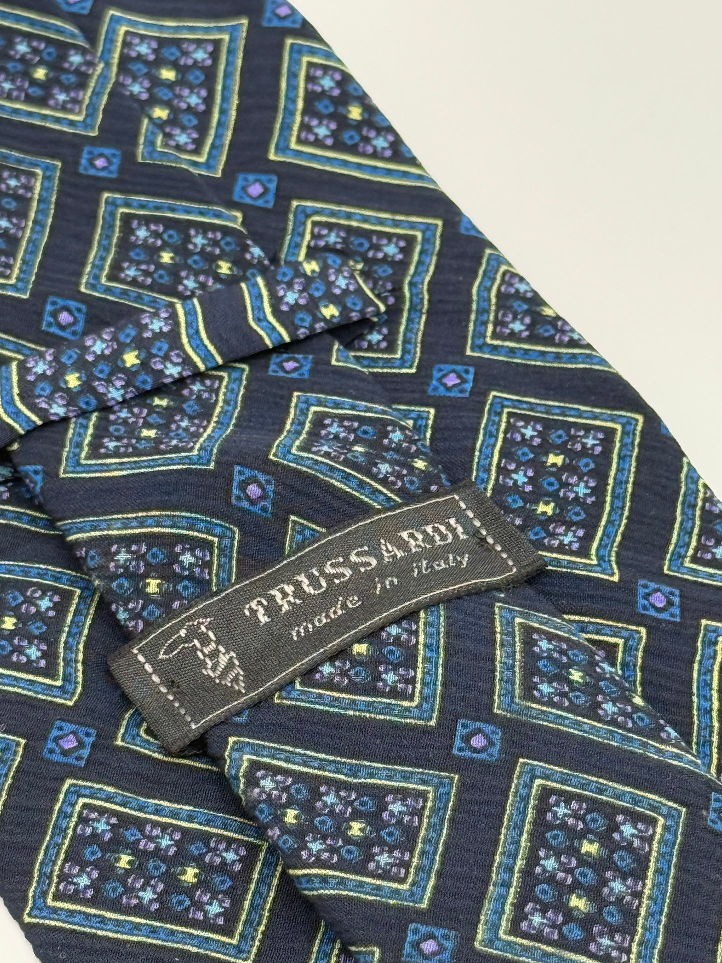 Dark blue silk tie