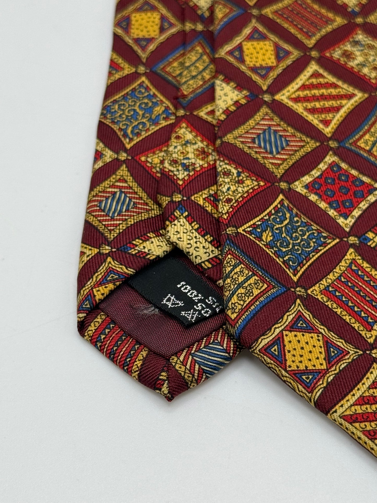 Burgundy twill silk tie