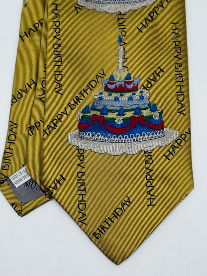 Gold twill silk tie