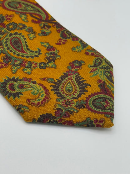 Yellow wool pasley tie