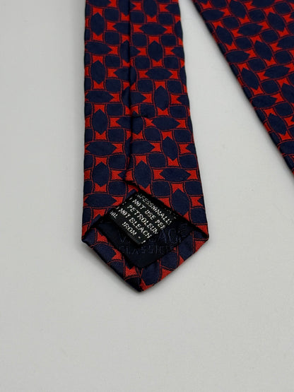 Dark blue and red silk tie