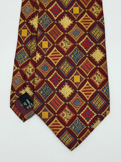 Burgundy twill silk tie