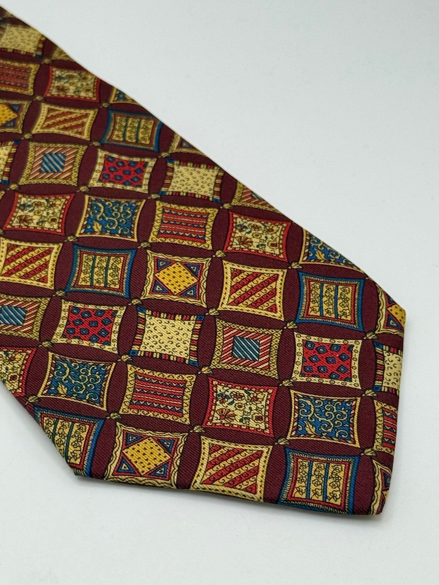 Burgundy twill silk tie
