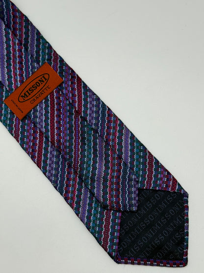 Multicor stripes jacquard silk tie