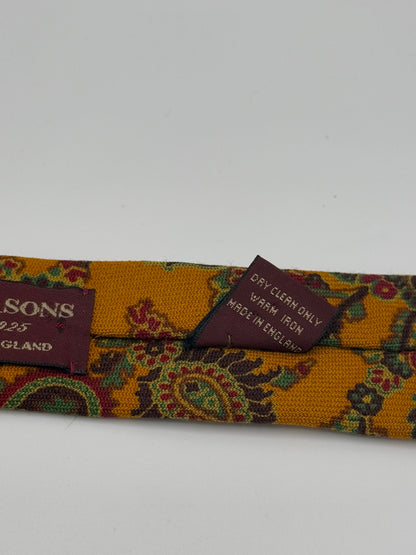 Yellow wool pasley tie