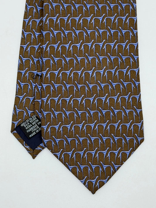 Brown twill silk tie