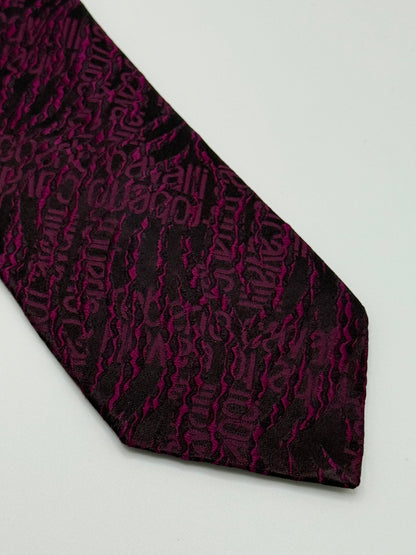 Black jacquard silk tie
