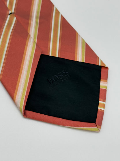 Orange silk regimental tie