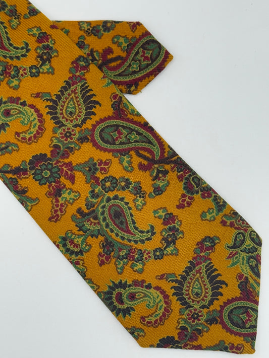 Yellow wool pasley tie