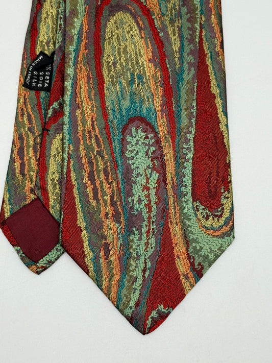 Multicolor jacquard silk tie