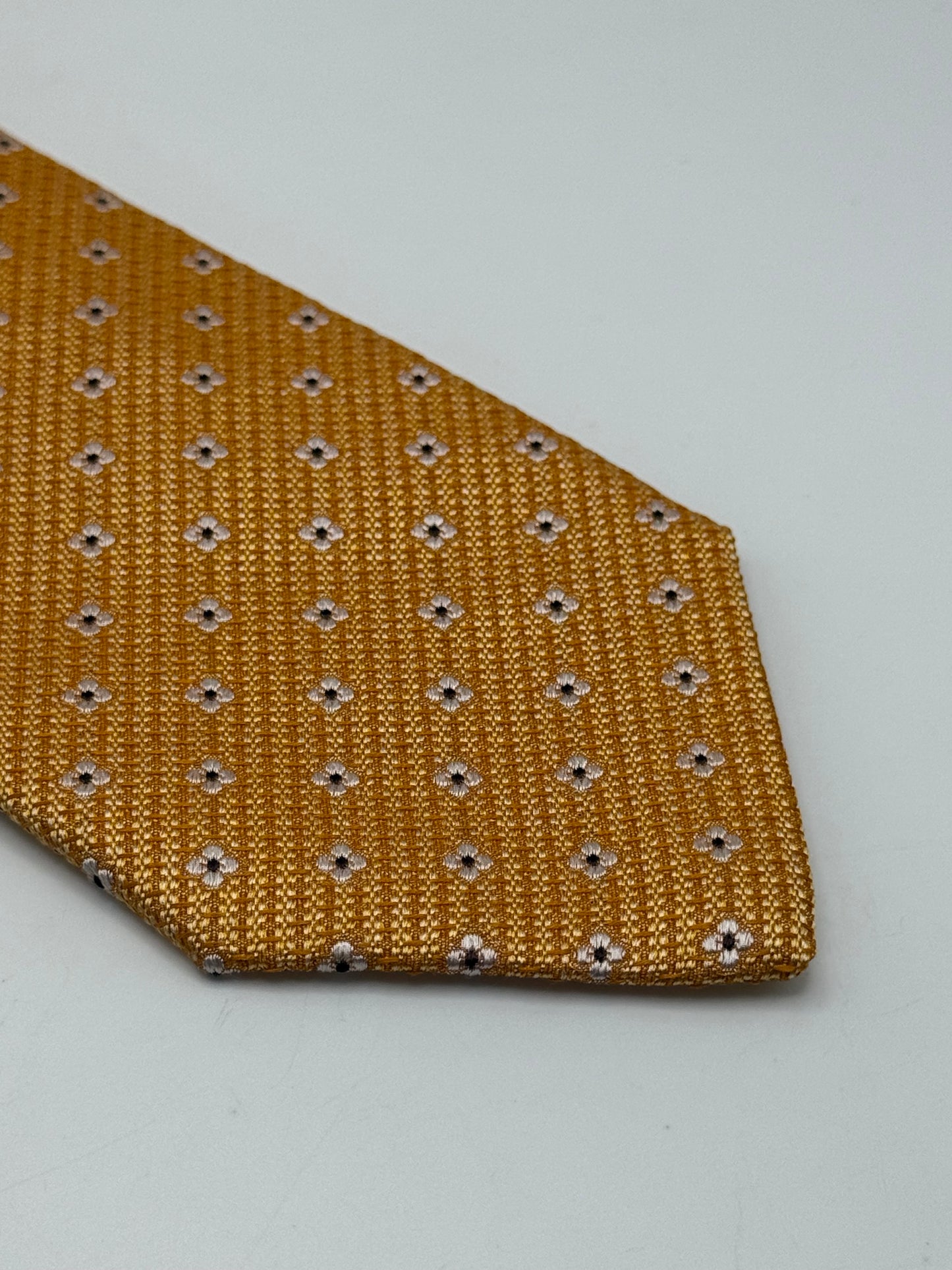 Light orange jacquard silk tie